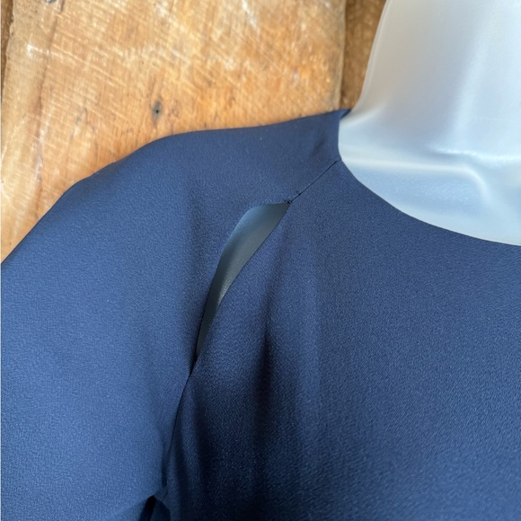 Jonathan Simkhai Navy Hook and Eye Ruffled Midi Dress - Size 2 - Picture 7 of 14